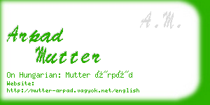 arpad mutter business card